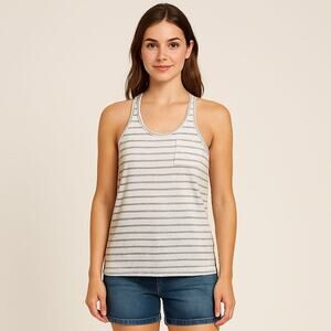 NWT Threads 4 Thought White & Gray Muscle Tank Sz Large